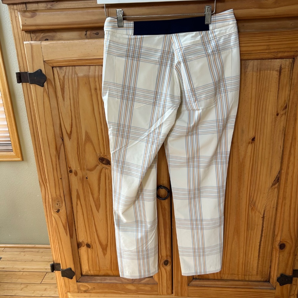 Peter Millar Womens Ivory Plaid Active Wear Pants Size 6 NWT - Picture 6 of 10